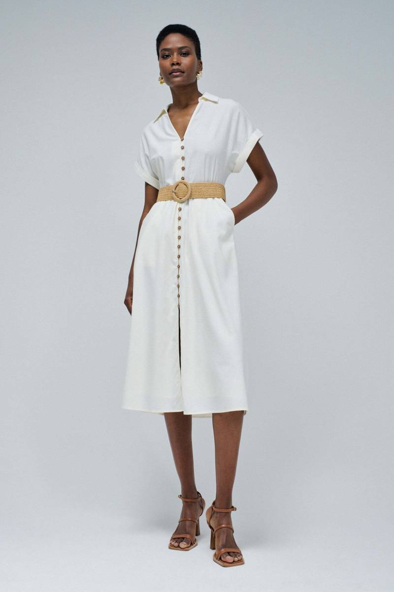 Salsa Midikleid »Salsa Jeans Midikleid Linen Shirt Dress With Front Buttoned Belt« von Salsa