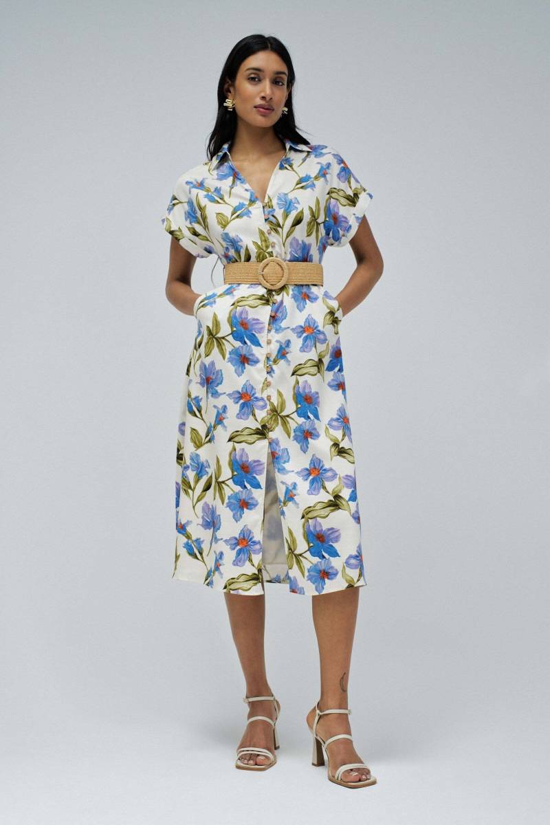 Salsa Midikleid »Salsa Jeans Midikleid Linen Shirt Dress With Front Buttoned Belt« von Salsa