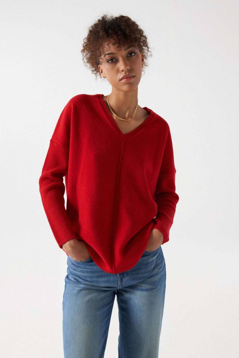 Salsa Strickpullover »Pullover V Neck Ribbed Knit Sweater« von Salsa