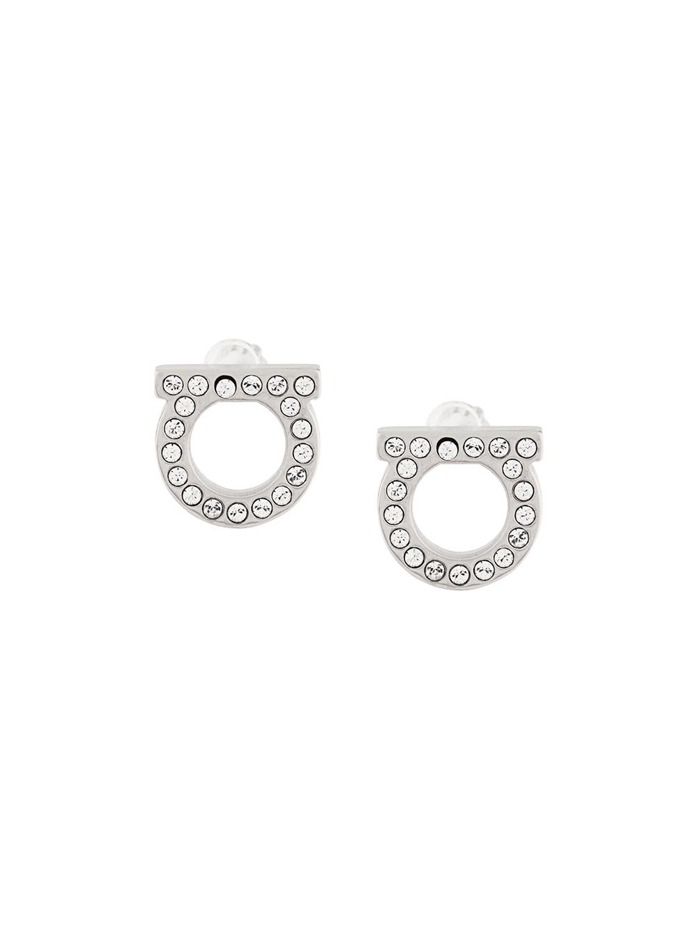 Ferragamo Gancini crystal embellished stud earrings - Metallic von Ferragamo