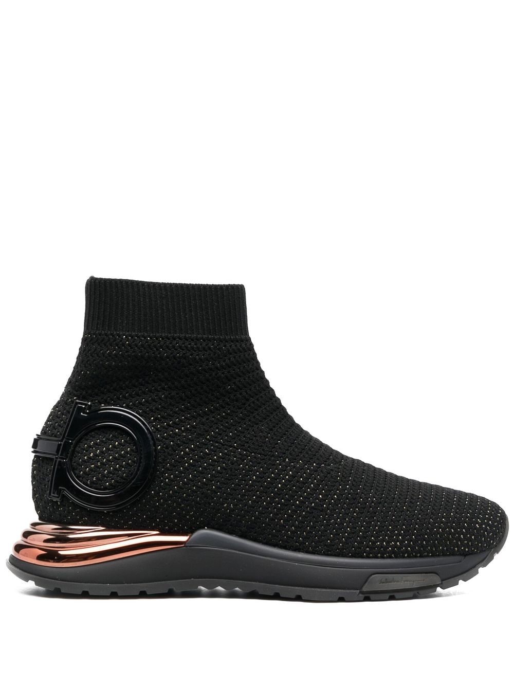 Ferragamo Gardena sock ankle sneakers - Black von Ferragamo