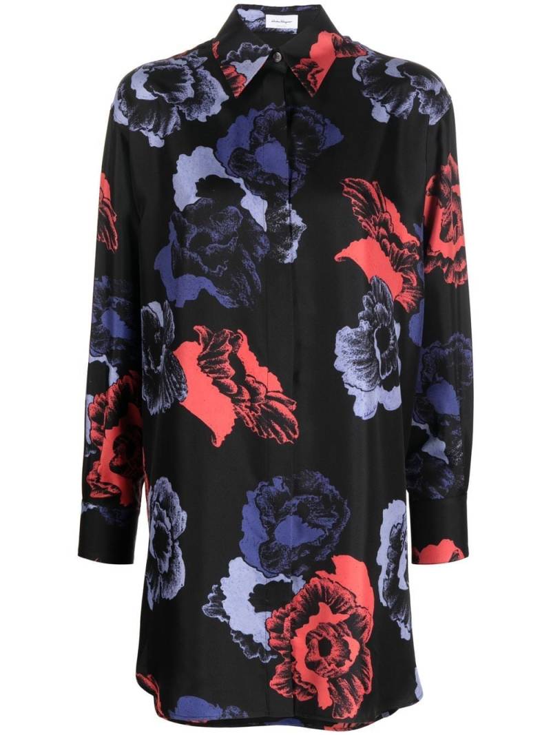 Ferragamo floral-print long-sleeve shirt - Black von Ferragamo