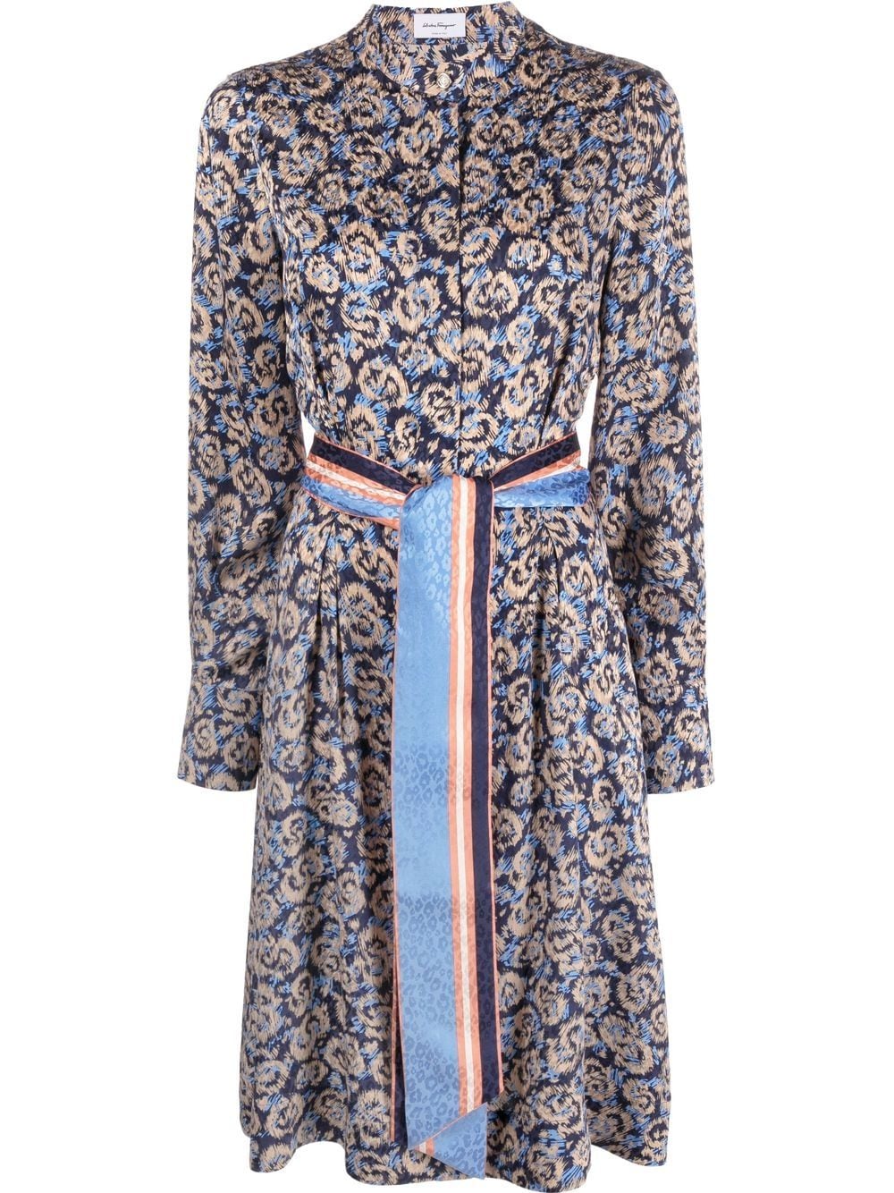 Ferragamo graphic-print day dress - Blue von Ferragamo