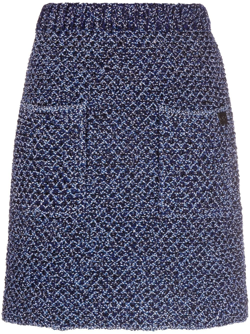 Ferragamo high-waisted tweed miniskirt - Blue von Ferragamo