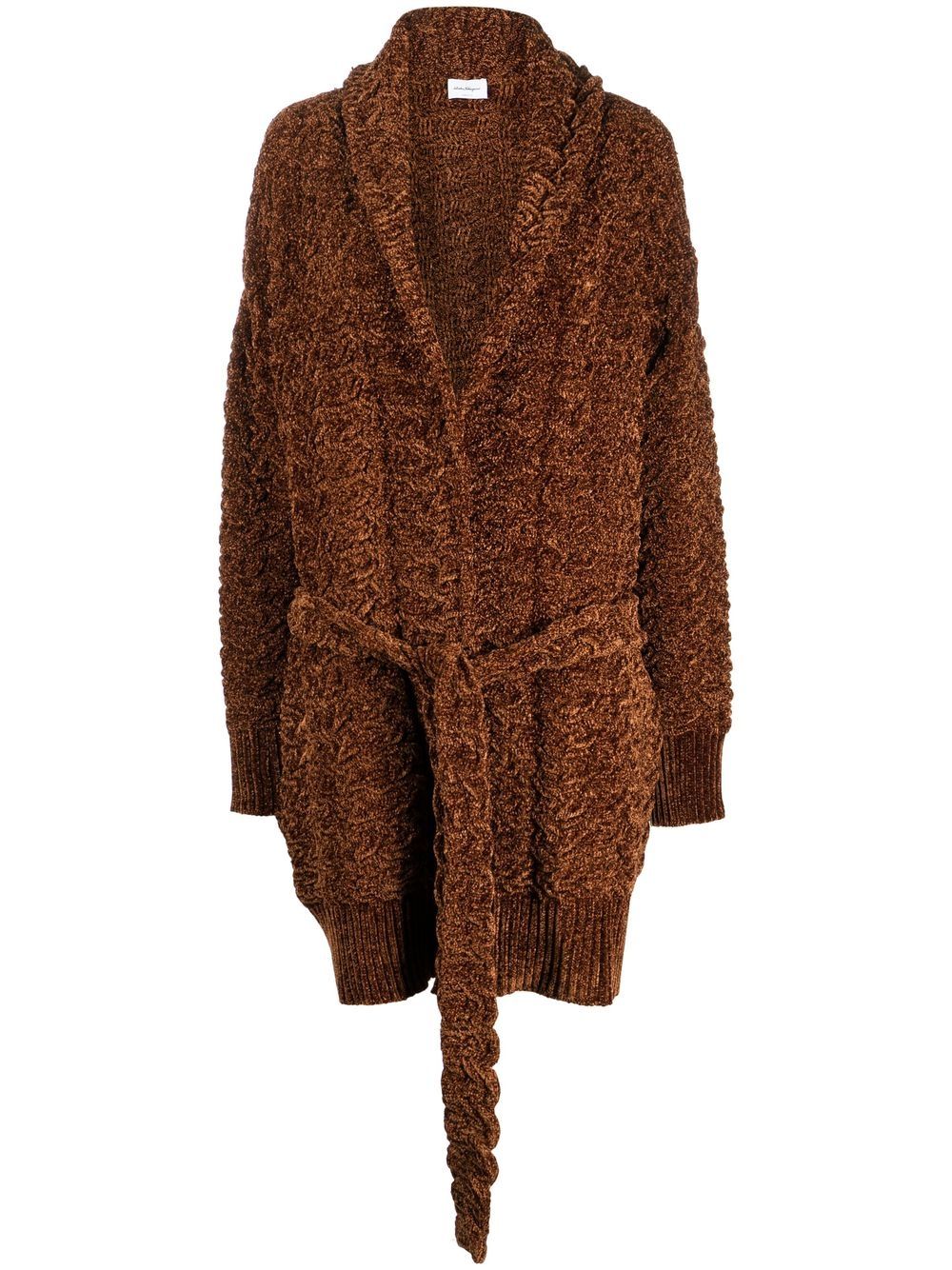 Ferragamo long belted cardigan - Brown von Ferragamo