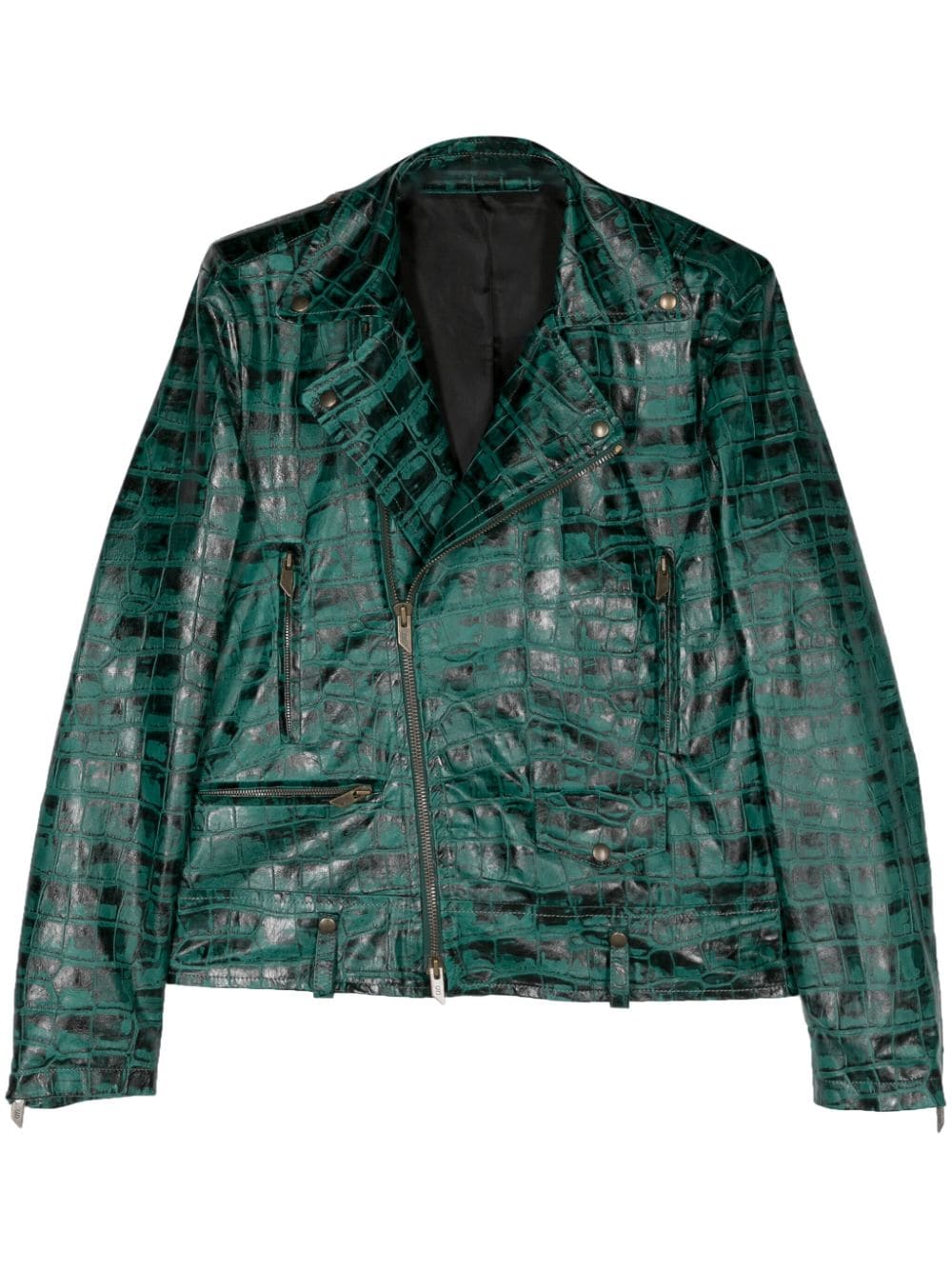 Salvatore Santoro crocodile-embossed leather jacket - Green von Salvatore Santoro