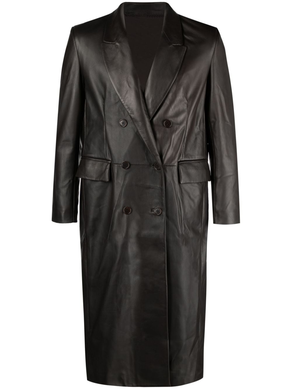 Salvatore Santoro double-breasted leather coat - Brown von Salvatore Santoro