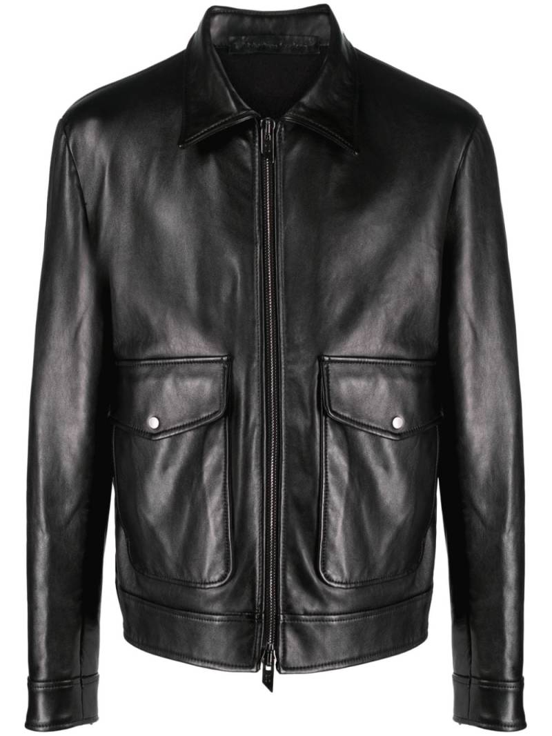 Salvatore Santoro leather zip-up jacket - Black von Salvatore Santoro