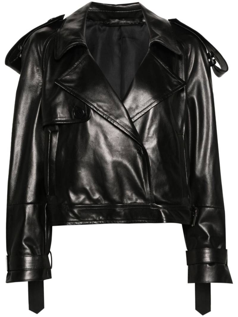 Salvatore Santoro single-breasted leather jacket - Black von Salvatore Santoro