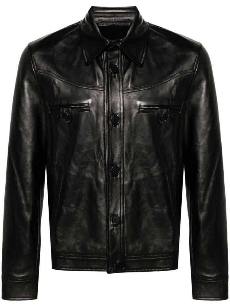 Salvatore Santoro single-breasted leather jacket - Black von Salvatore Santoro