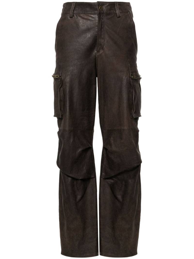 Salvatore Santoro straight-leg cargo leather trousers - Brown von Salvatore Santoro
