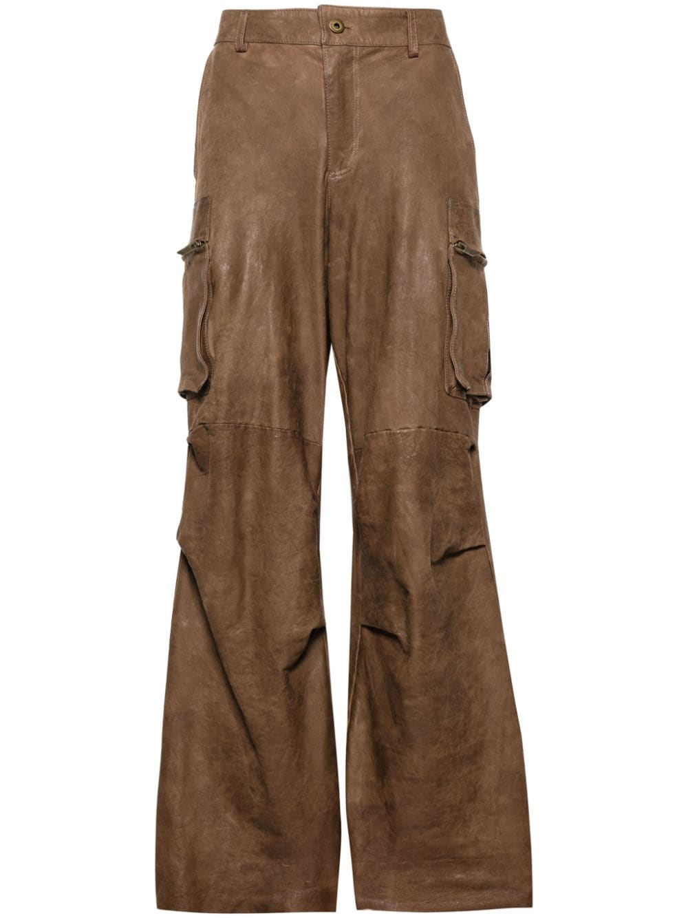 Salvatore Santoro straight-leg leather cargo trousers - Brown von Salvatore Santoro