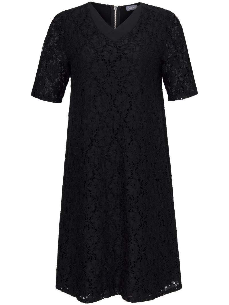 Spitzen-Kleid V-Ausschnitt Samoon schwarz Größe: 54 von Samoon