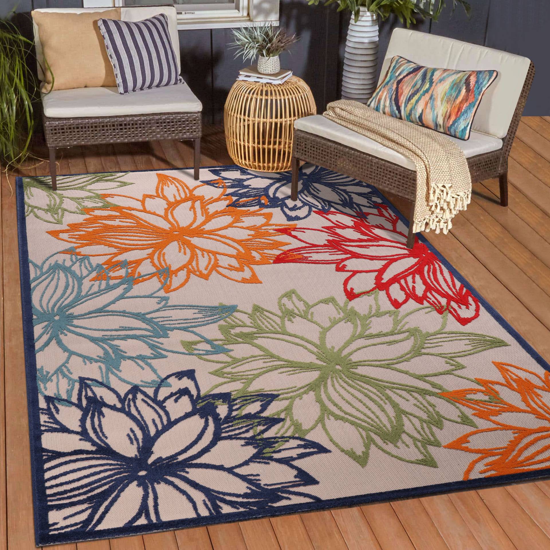 Sanat Teppich »Floral 2 Outdoor«, rechteckig, 6 mm Höhe, In- und Outdoor geeignet, Blumen, Balkon, Terrasse, Aussenbereich Sanat Teppich »Floral 2 Outdoor«, rechteckig, 6 mm Höhe, In- und Outdoor geeignet, Blumen, Balkon, Terrasse, Aussenbereich von Sanat