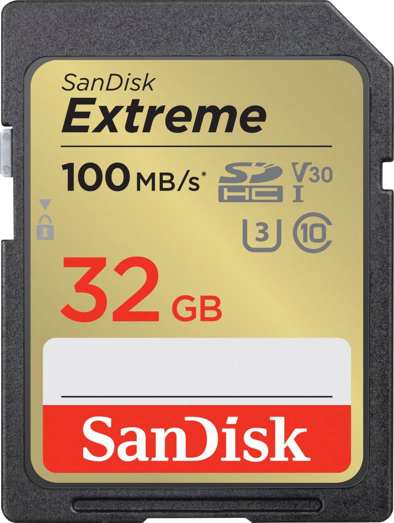 Sandisk Speicherkarte »Extreme 32GB«, (UHS Class 3 100 MB/s Lesegeschwindigkeit) von Sandisk