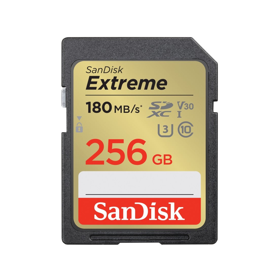 Sandisk Speicherkarte »SDXC Extreme 256GB (180/130 MB/s R/W), 1 Jahr RescuePRO Deluxe«, (UHS Class 3 180 MB/s Lesegeschwindigkeit) von Sandisk