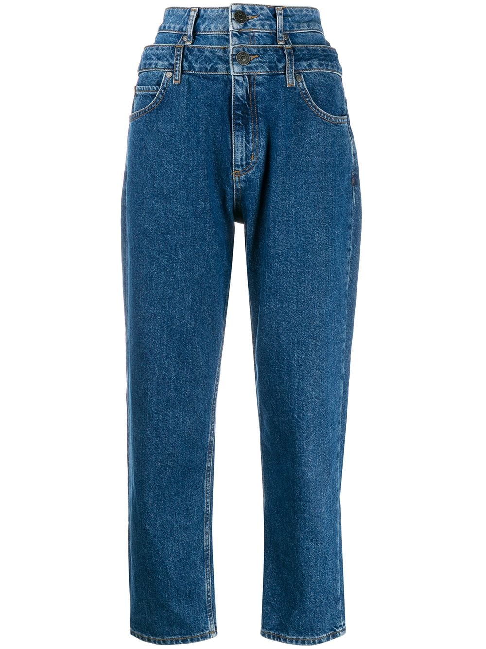 SANDRO Kitty double-waisted jeans - Blue von SANDRO