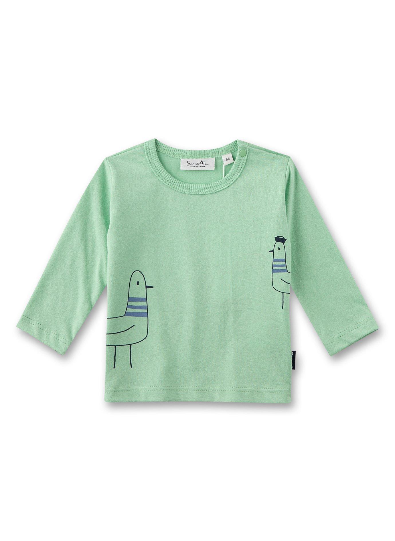 Baby Jungen Shirt Möwen Unisex Grün 68 von Sanetta Fiftyseven
