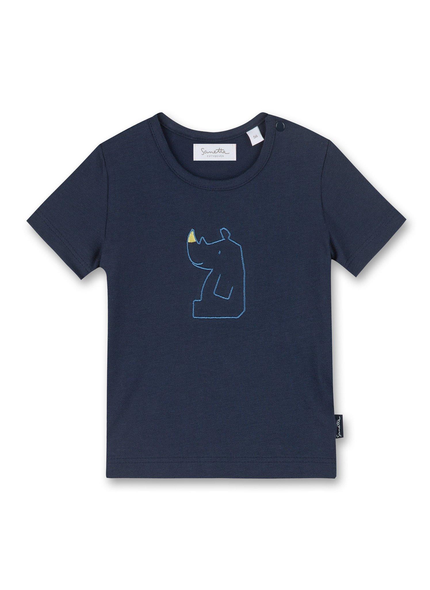 Baby Jungen T-shirt Nashorn Unisex Blau 68 von Sanetta Fiftyseven