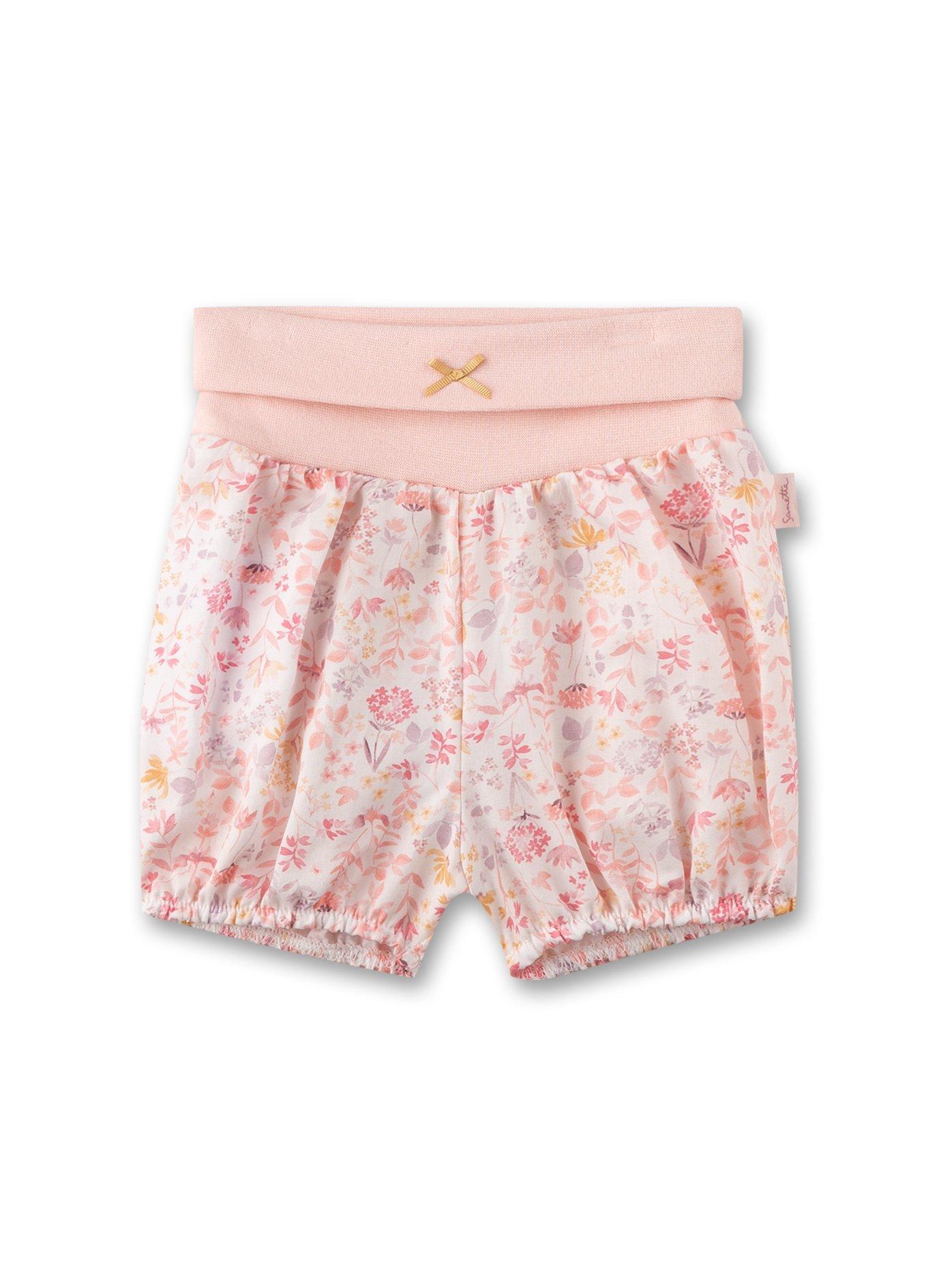 Baby Mädchen Shorts Blumen Allover Unisex Rosa 74 von Sanetta Fiftyseven