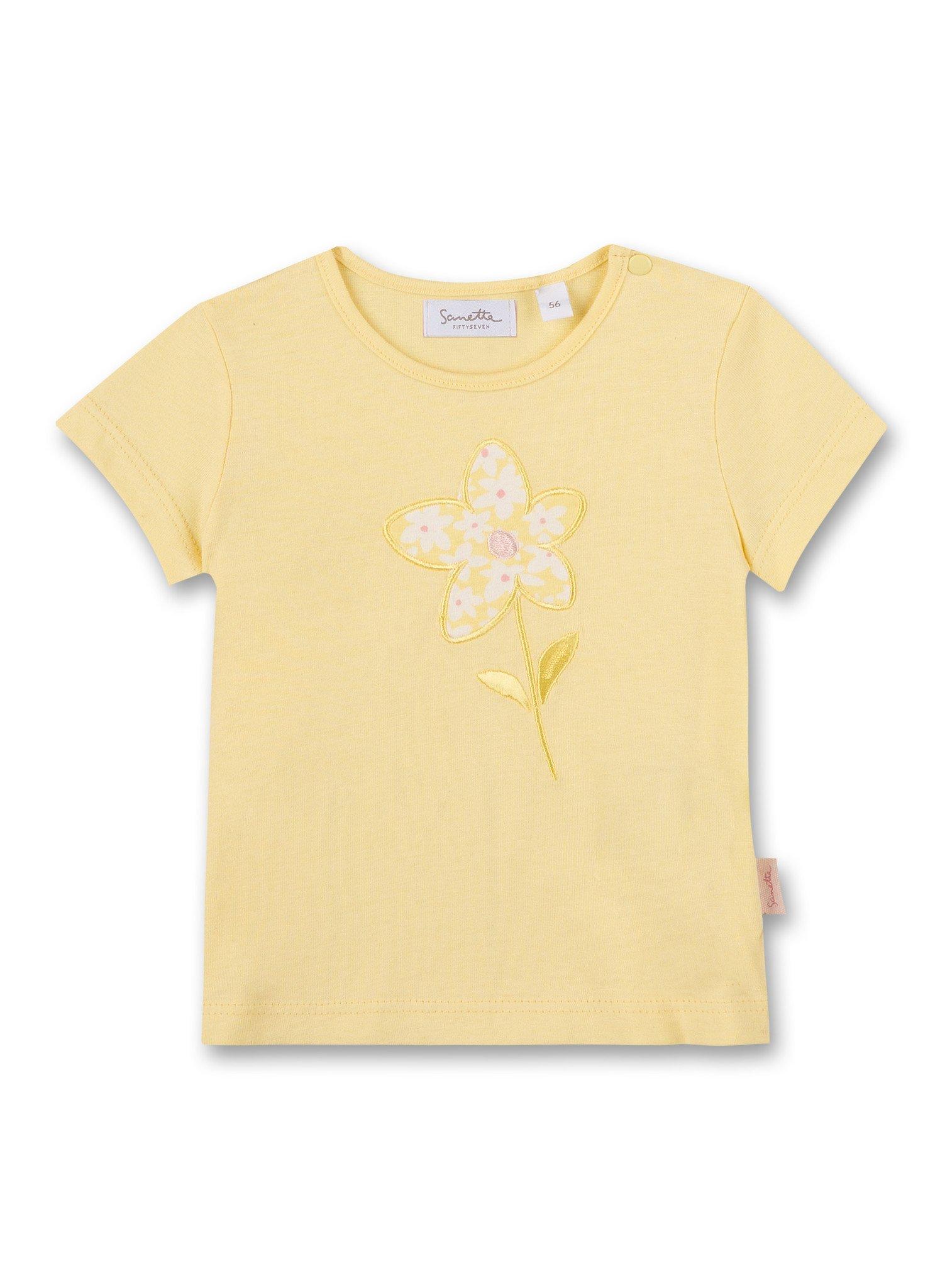 Baby Mädchen T-shirt Blume Gelb Unisex Gelb 74 von Sanetta Fiftyseven