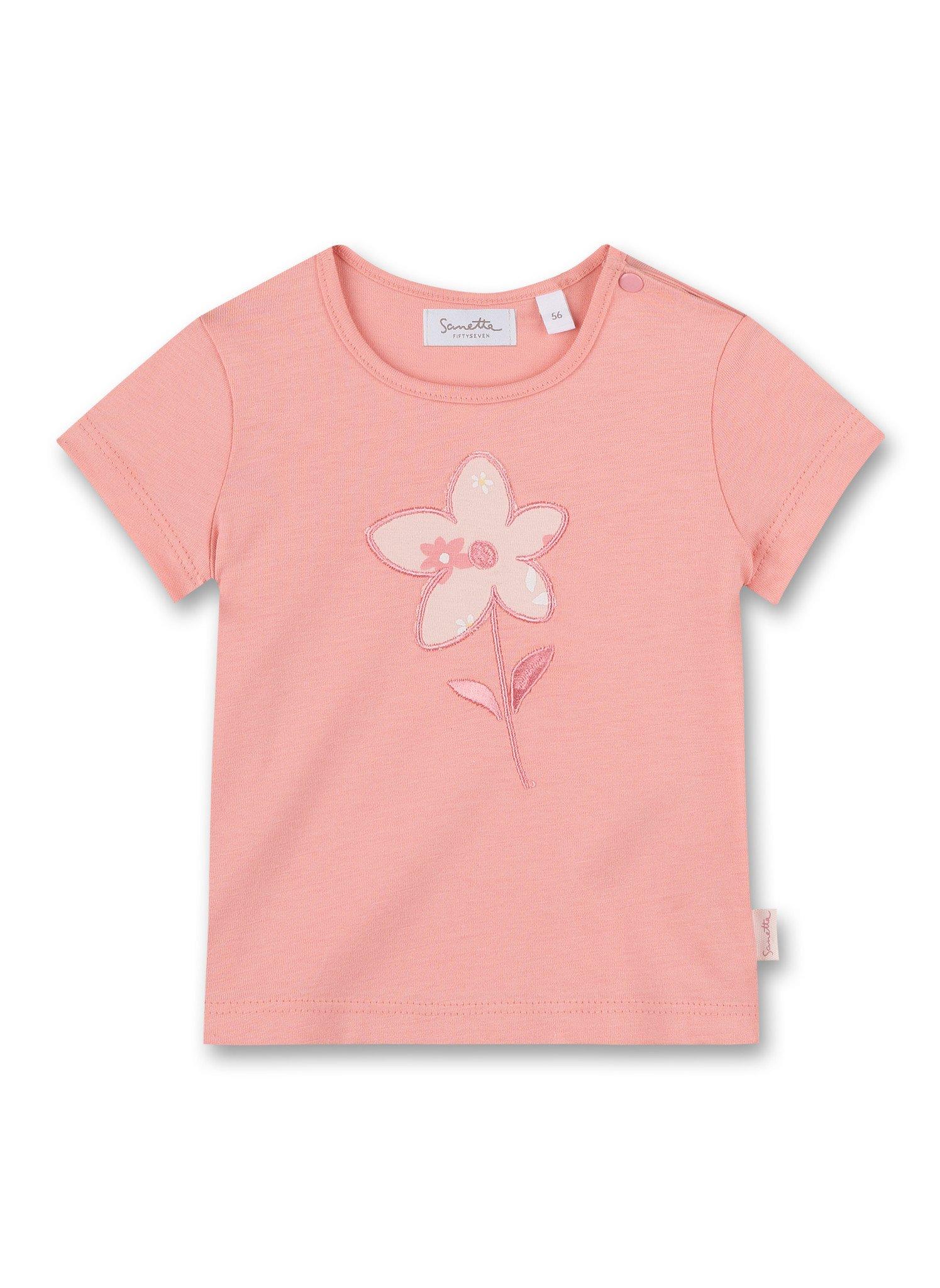 Baby Mädchen T-shirt Blume Rosa Unisex Rosa 74 von Sanetta Fiftyseven