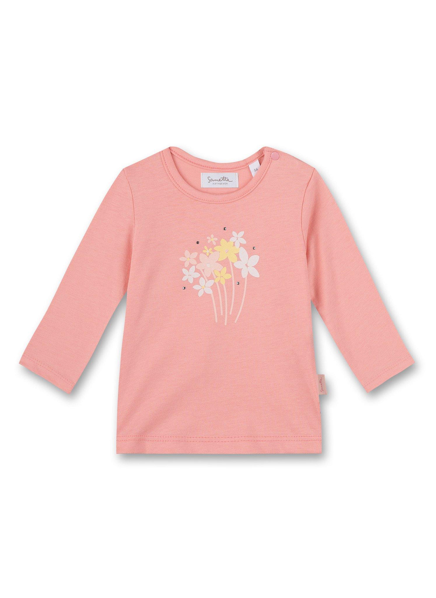 Baby Mädchen-shirt Langarm Blume Rosa Unisex Rosa 56 von Sanetta Fiftyseven