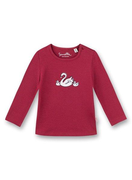 Baby Mädchen-shirt Langarm Schwan Unisex Rot 56 von Sanetta Fiftyseven
