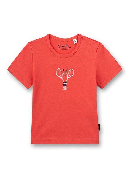 Baby Jungen T-shirt Rot Little Lobster Unisex Rot 62 von Sanetta Fiftyseven