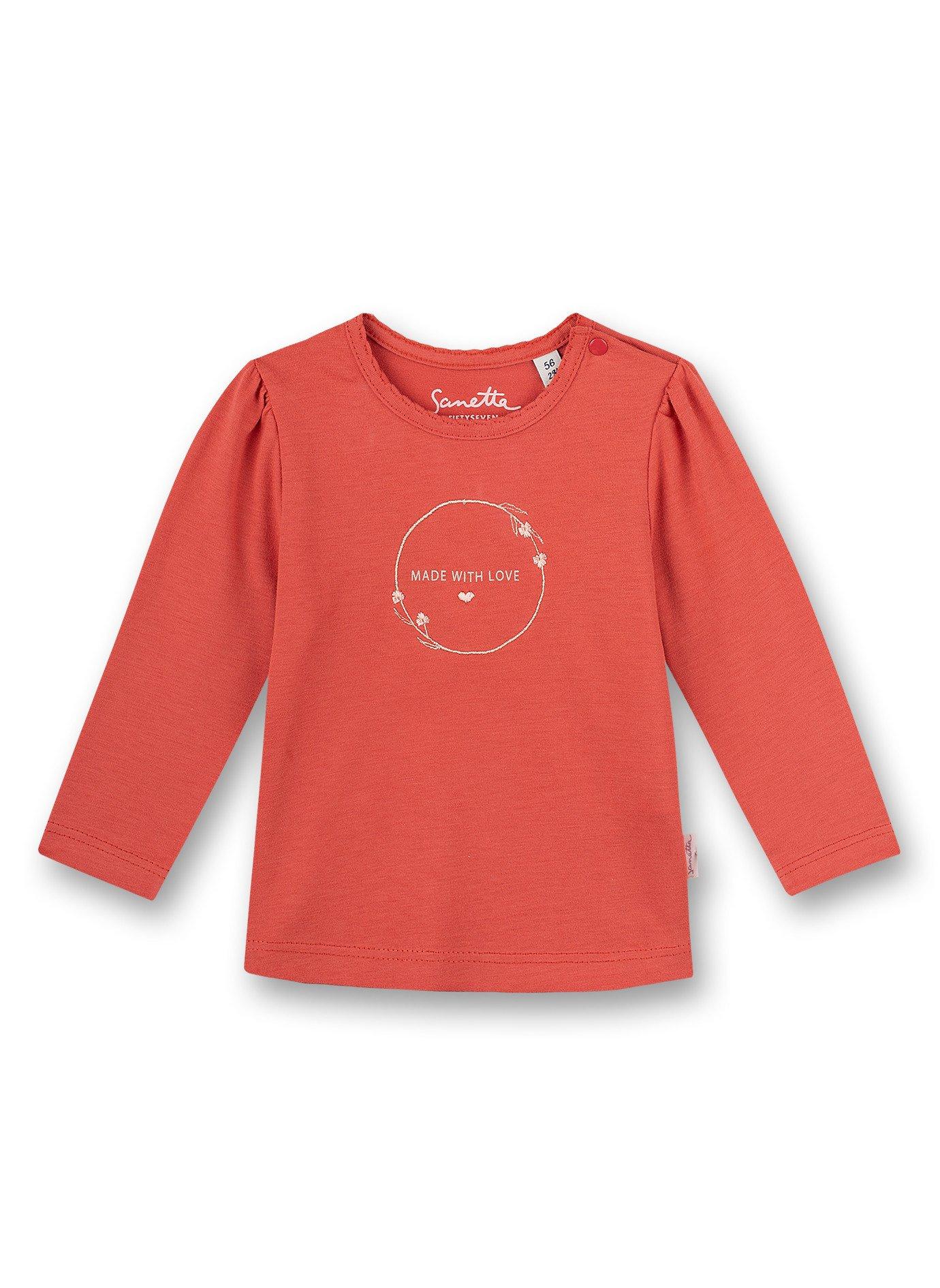 Baby Mädchen-shirt Langarm Family Stork Rot Unisex Rot 68 von Sanetta Fiftyseven