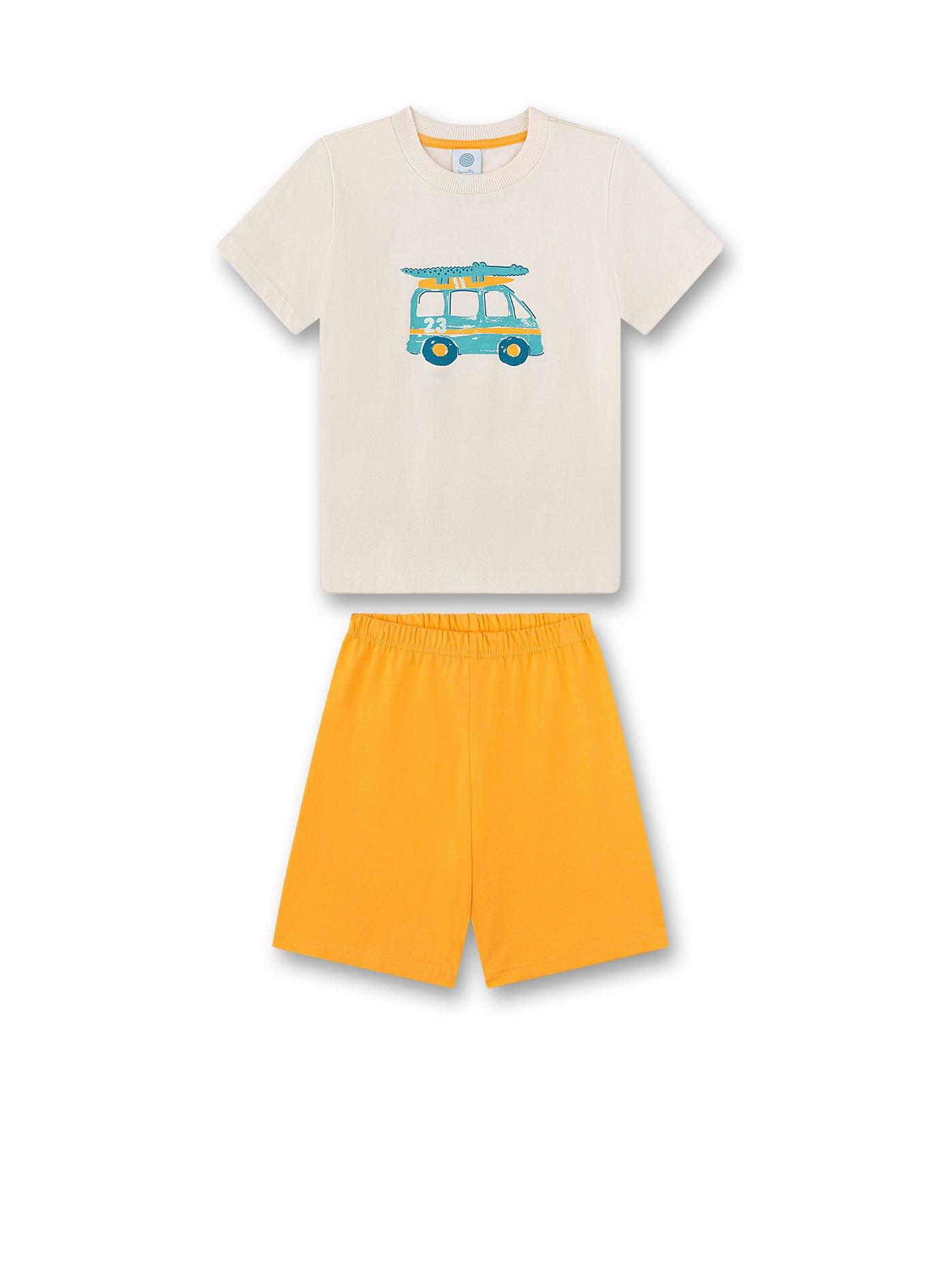 Jungen Schlafanzug Kurz Camper Jungen Multicolor 104 von Sanetta