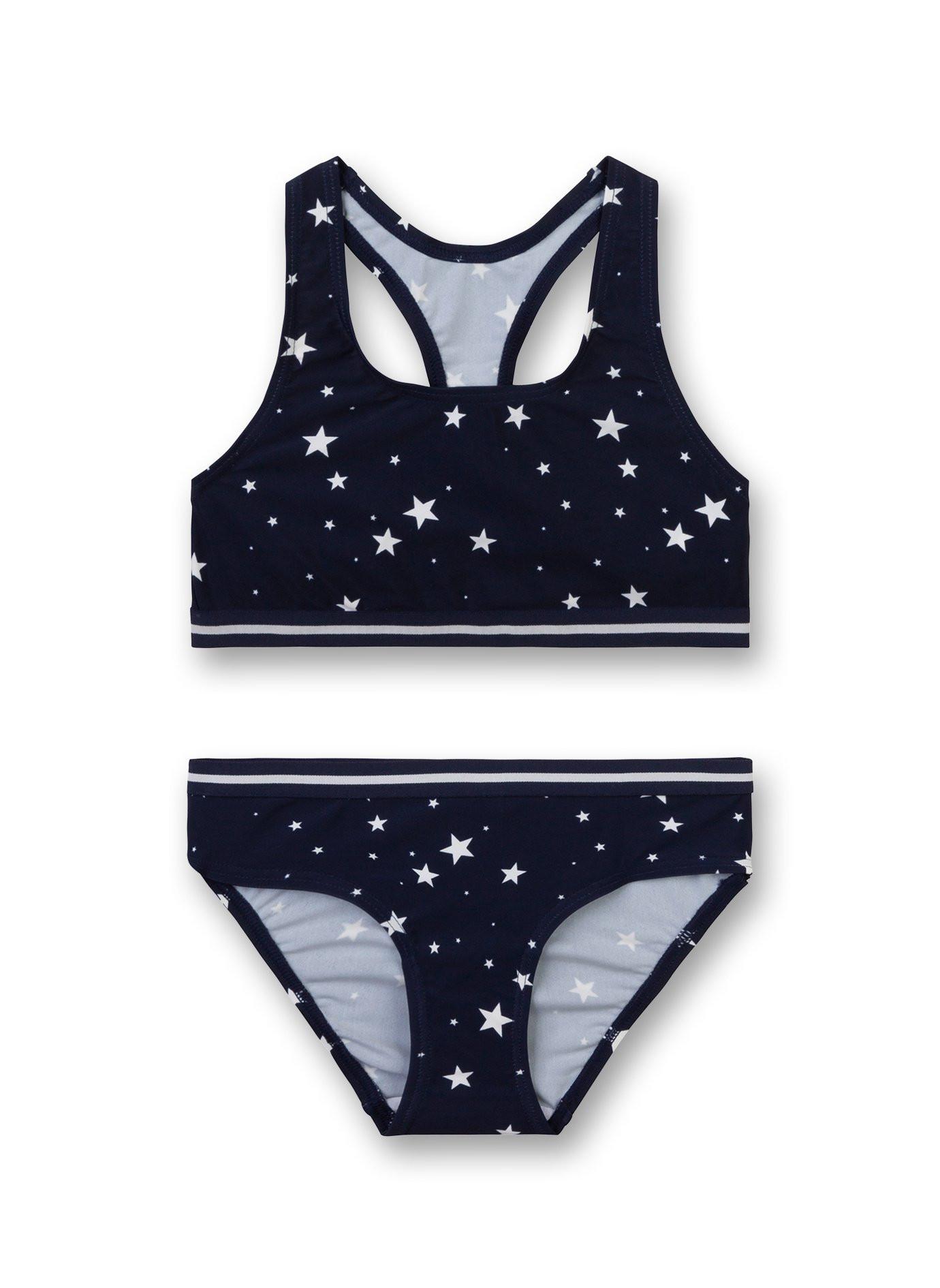 Mädchen Bikini Sterne-allover Unisex Schwarz 164 von Sanetta