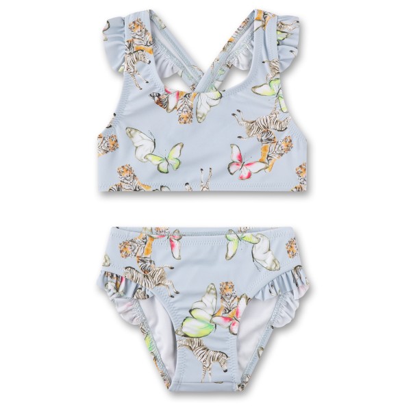 Sanetta - Beach Kids Girls Bikini Ruffle Straps - Bikini Gr 116 grau von Sanetta