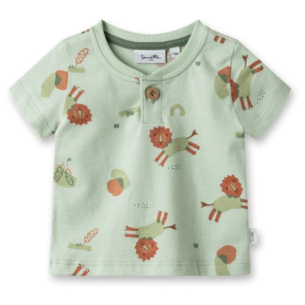 Sanetta - Pure Baby Boys LT 2 T-Shirt with Button - T-Shirt Gr 92 grün von Sanetta