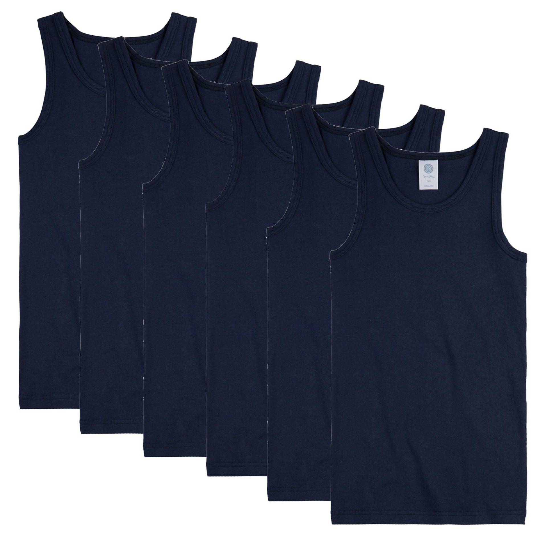 Unterhemd 6er Pack Jungen Blau 116 von Sanetta