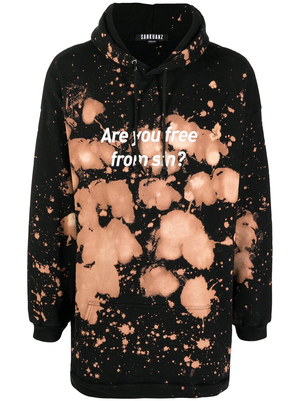 Sankuanz tie dye-print cotton hoodie - Black von Sankuanz