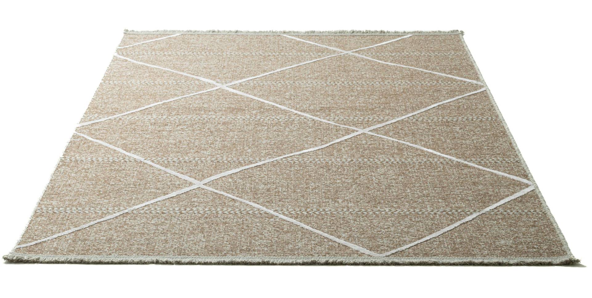 Sansibar Teppich »Braderup«, rechteckig, 2 mm Höhe, Flachgewebe, modernes Scandi Design, Motiv Rauten, mit Fransen Sansibar Teppich »Braderup«, rechteckig, 2 mm Höhe, Flachgewebe, modernes Scandi Design, Motiv Rauten, mit Fransen von Sansibar