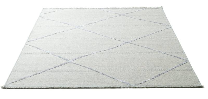 Sansibar Teppich »Braderup«, rechteckig, 2 mm Höhe, Flachgewebe, modernes Scandi Design, Motiv Rauten, mit Fransen von Sansibar