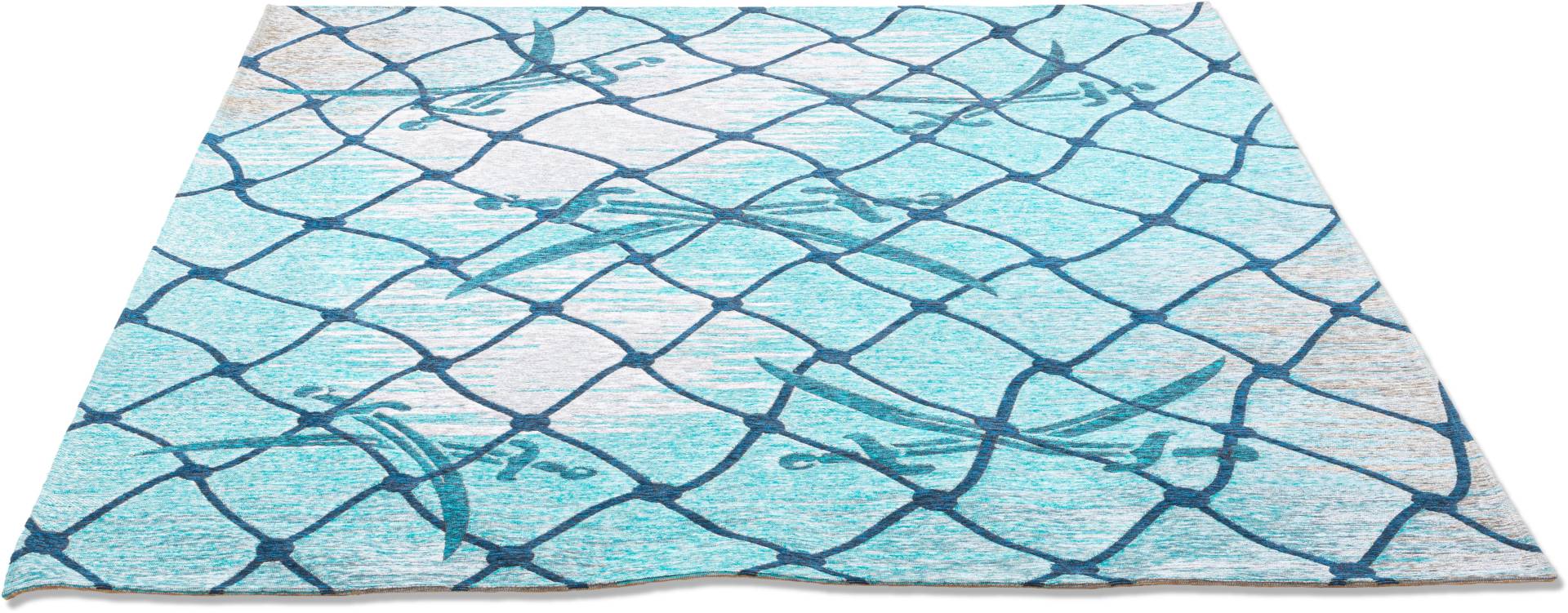 Sansibar Teppich »Keitum 005«, rechteckig, 3 mm Höhe, Flachgewebe, modernes Design, Motiv Fischernetz & gekreuzte Säbel Sansibar Teppich »Keitum 005«, rechteckig, 3 mm Höhe, Flachgewebe, modernes Design, Motiv Fischernetz & gekreuzte Säbel von Sansibar