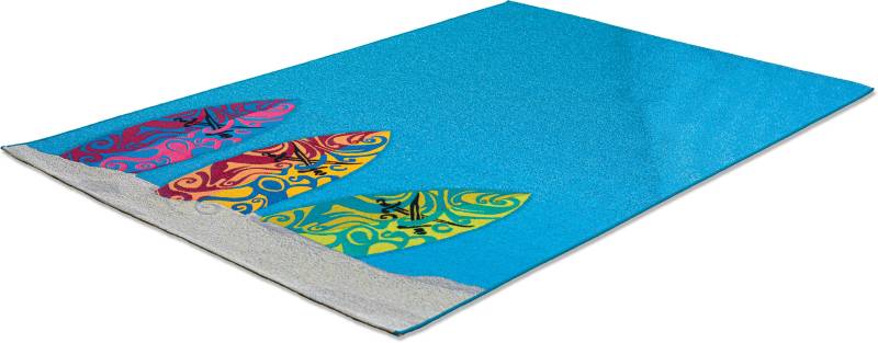 Sansibar Teppich »Rantum Beach SA-018«, rechteckig, 5 mm Höhe, Flachgewebe, modernes Design, Surfboards, In- und Outdoor geeignet von Sansibar