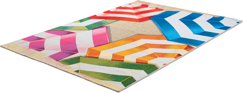 Sansibar Teppich »Rantum Beach SA-019«, rechteckig, 5 mm Höhe, Flachgewebe, modernes Design, Sonnenschirme, In- und Outdoor geeignet von Sansibar