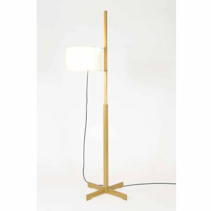 TMM LED Stehleuchte, Lampenschirm methacrylate, weiss, Struktur eiche, natural von Santa & Cole
