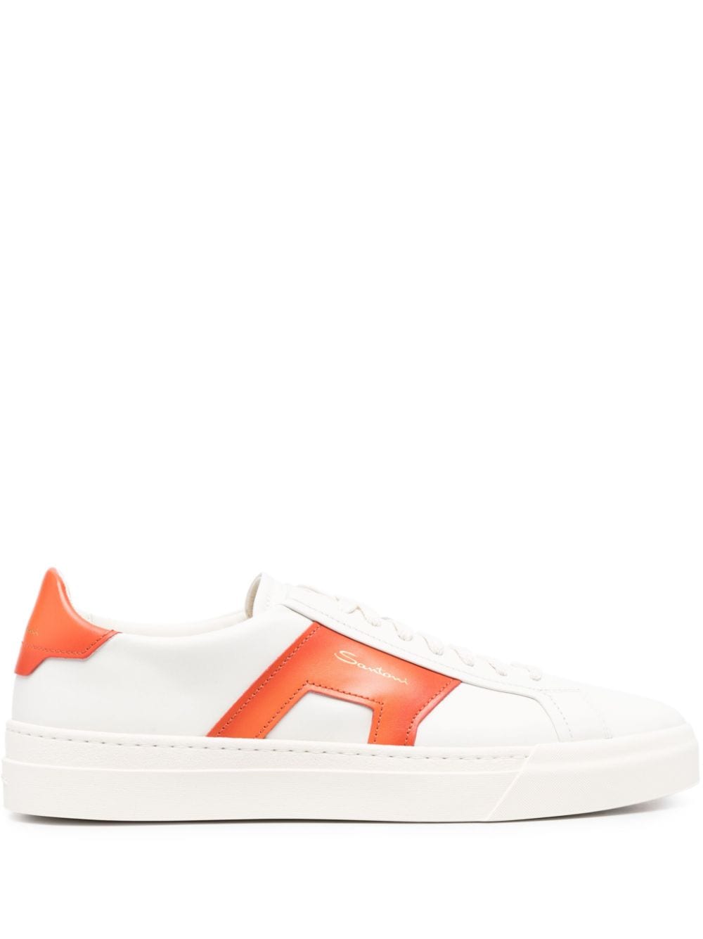 Santoni Double Buckle low-top leather sneakers - White von Santoni