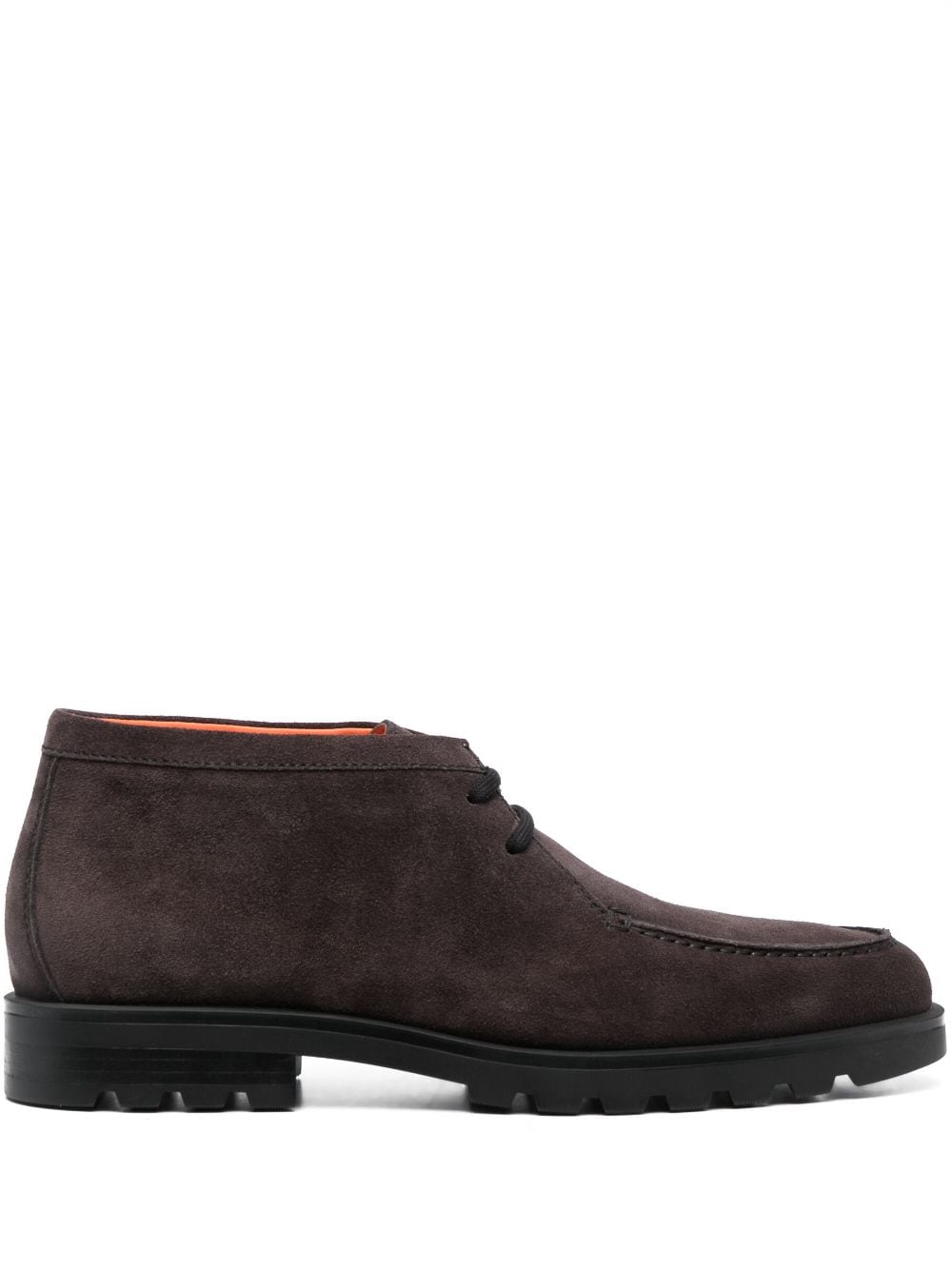 Santoni Rock lace-up suede boots - Grey von Santoni