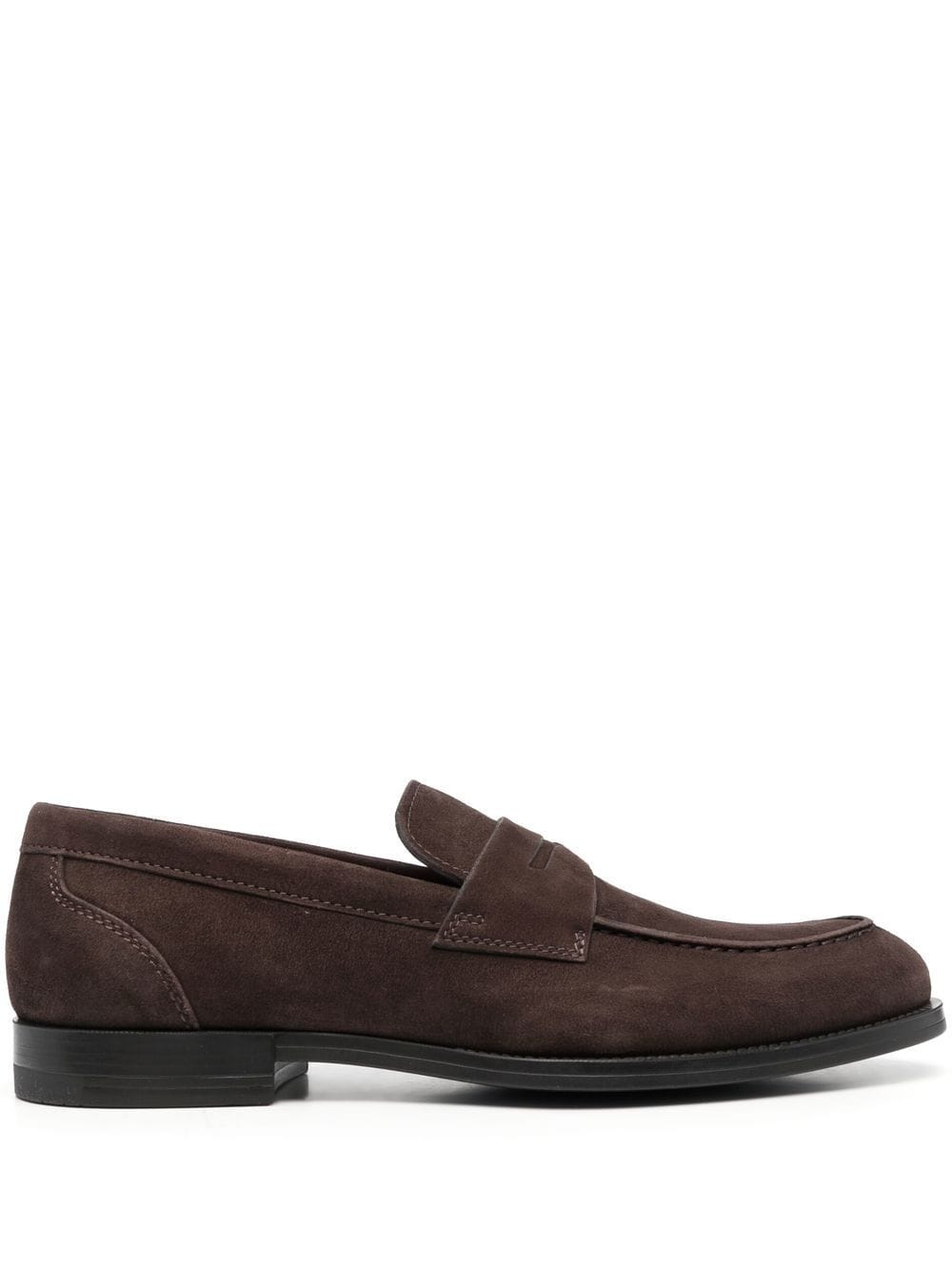 Santoni almond-toe leather loafers - Brown von Santoni