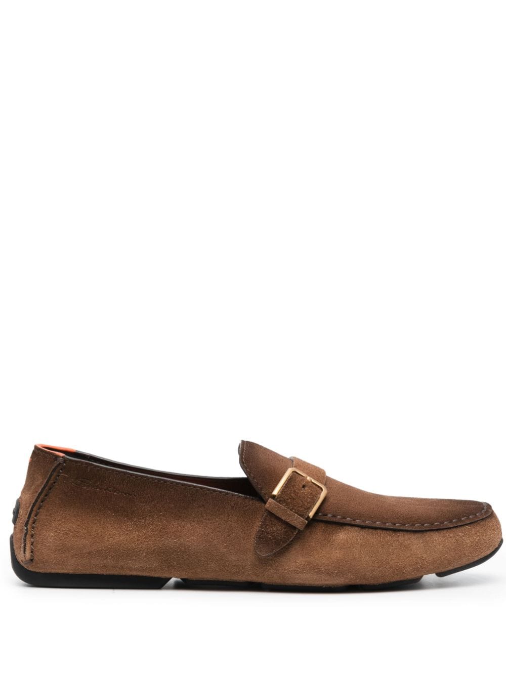 Santoni buckle-detail calf-leather loafers - Brown von Santoni