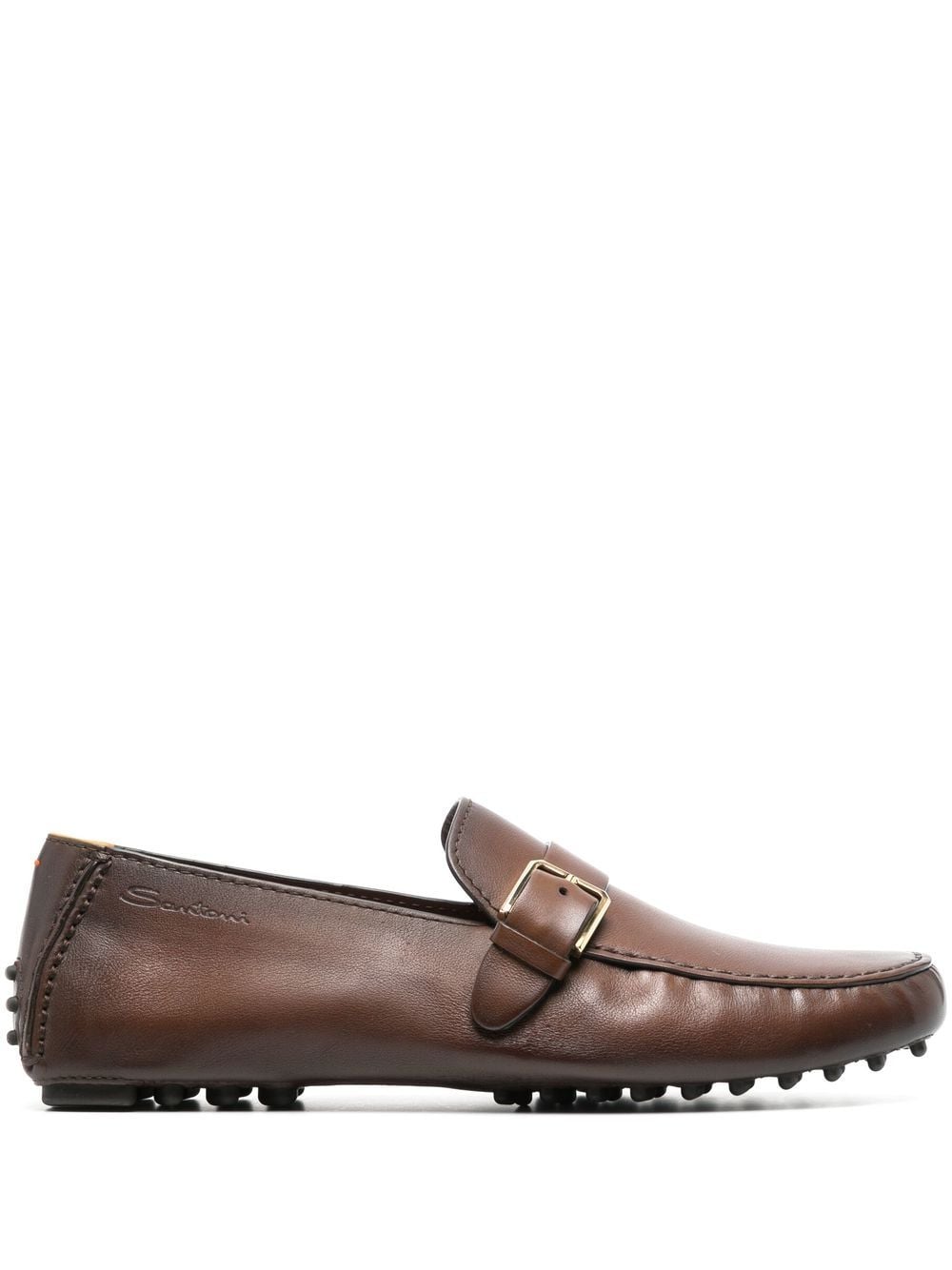 Santoni buckle-detail leather loafers - Brown von Santoni