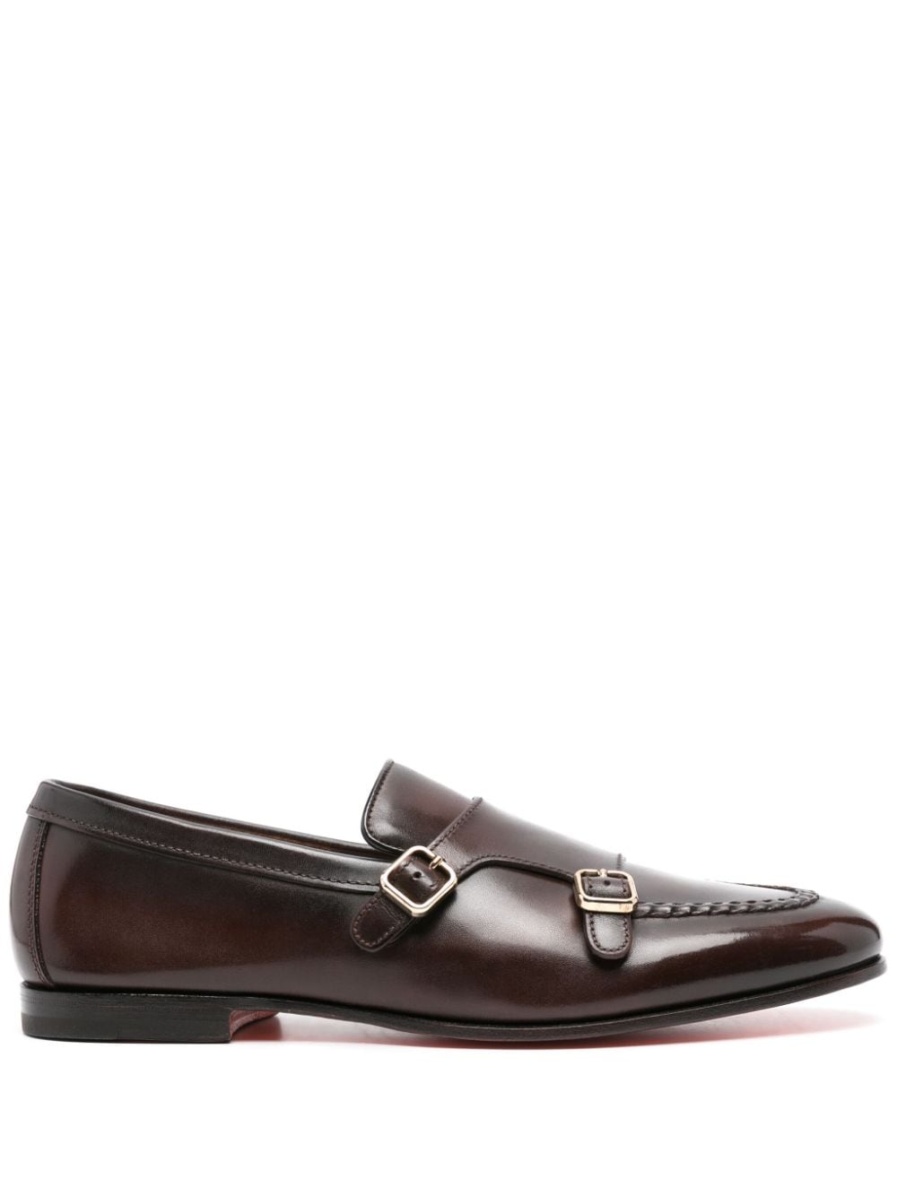 Santoni buckled leather Monk shoes - Brown von Santoni