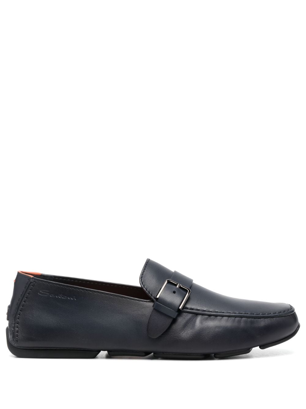 Santoni buckled leather monk shoes - Blue von Santoni