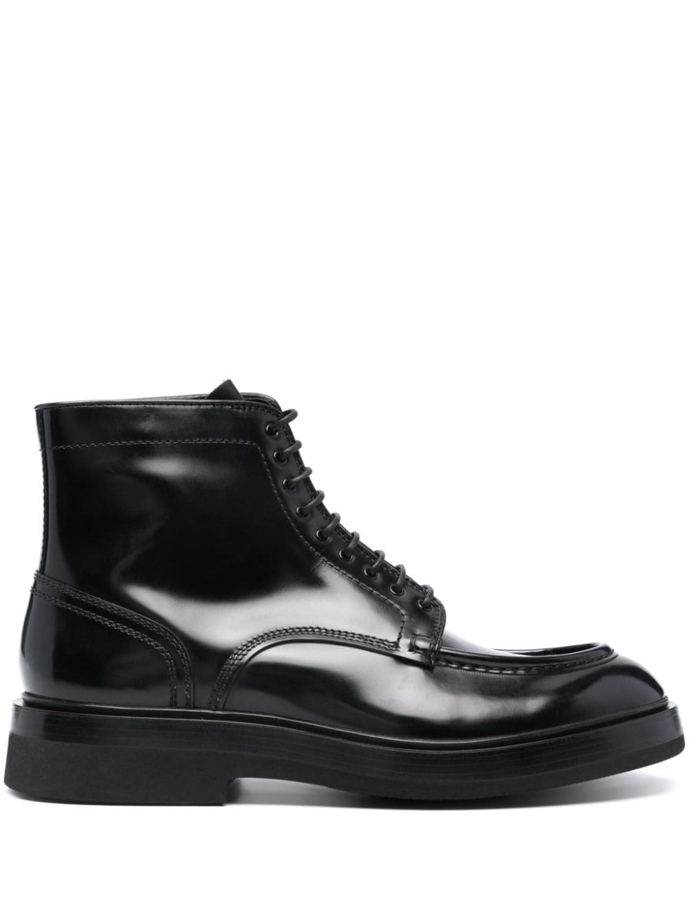Santoni patent-leather boots - Black von Santoni